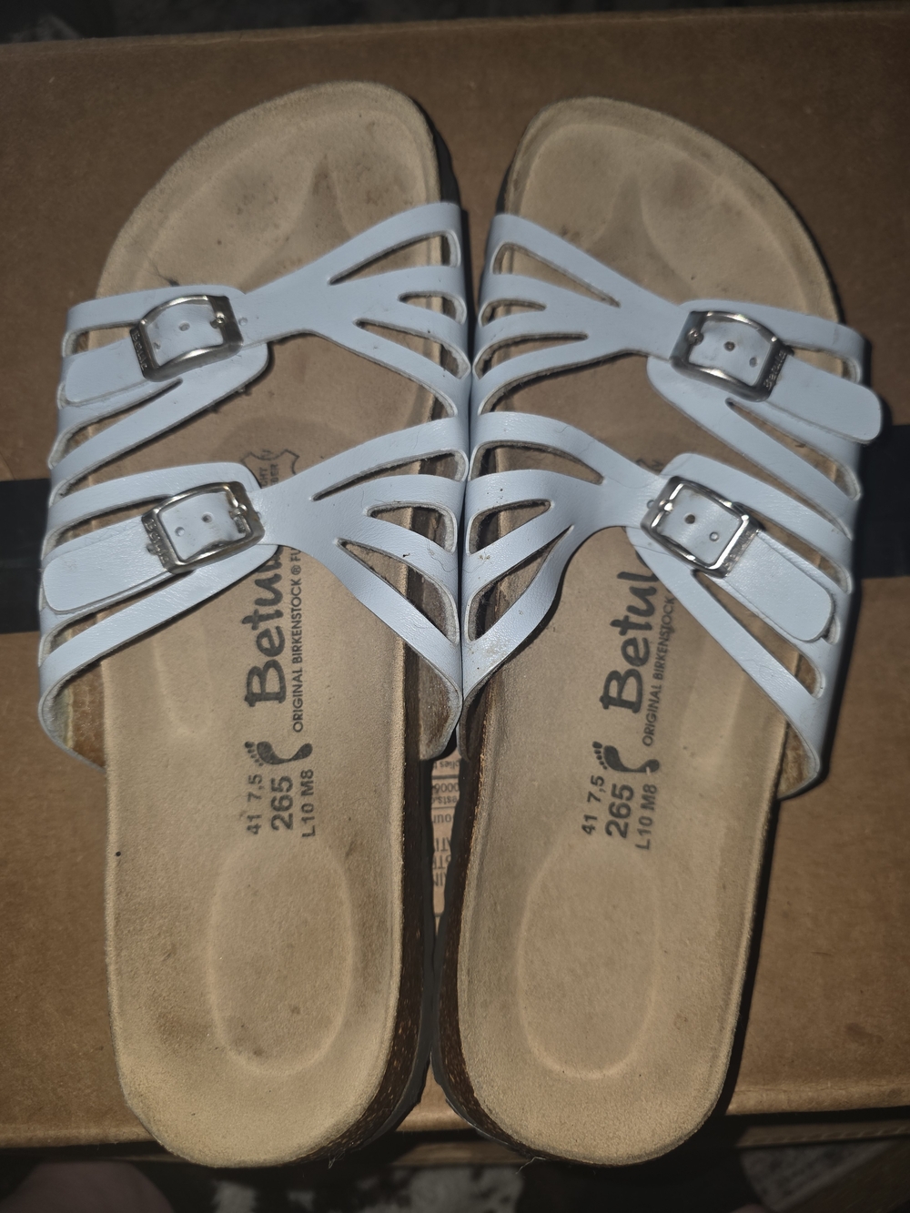 Birkenstock Light Blue Strappy Multi-Buckle Sandals